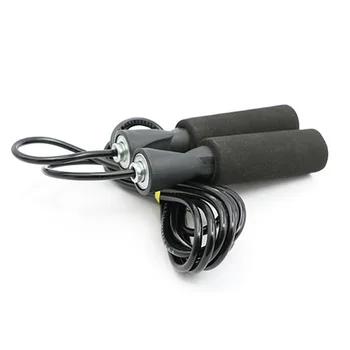 

Sports Rope skipping Gym Aerobic Exercise Jump Rope Adjustable Black PVC