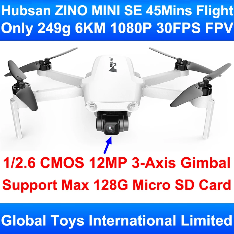 Hubsan Zino PRO 5G FPV Quadcopter 4K 12MP APP Drone 3Axis Gimbal+2Battery+Bag 