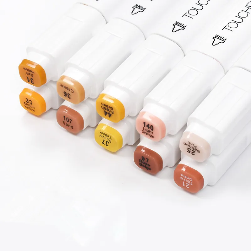 Sketching Markers Art Markers Art Marker Pens Touchfive 1 Pcs Skin Tones Set Alcohol-based ink Sketch Marker pens for Artist Portrait Illustration Drawing Art Supplies