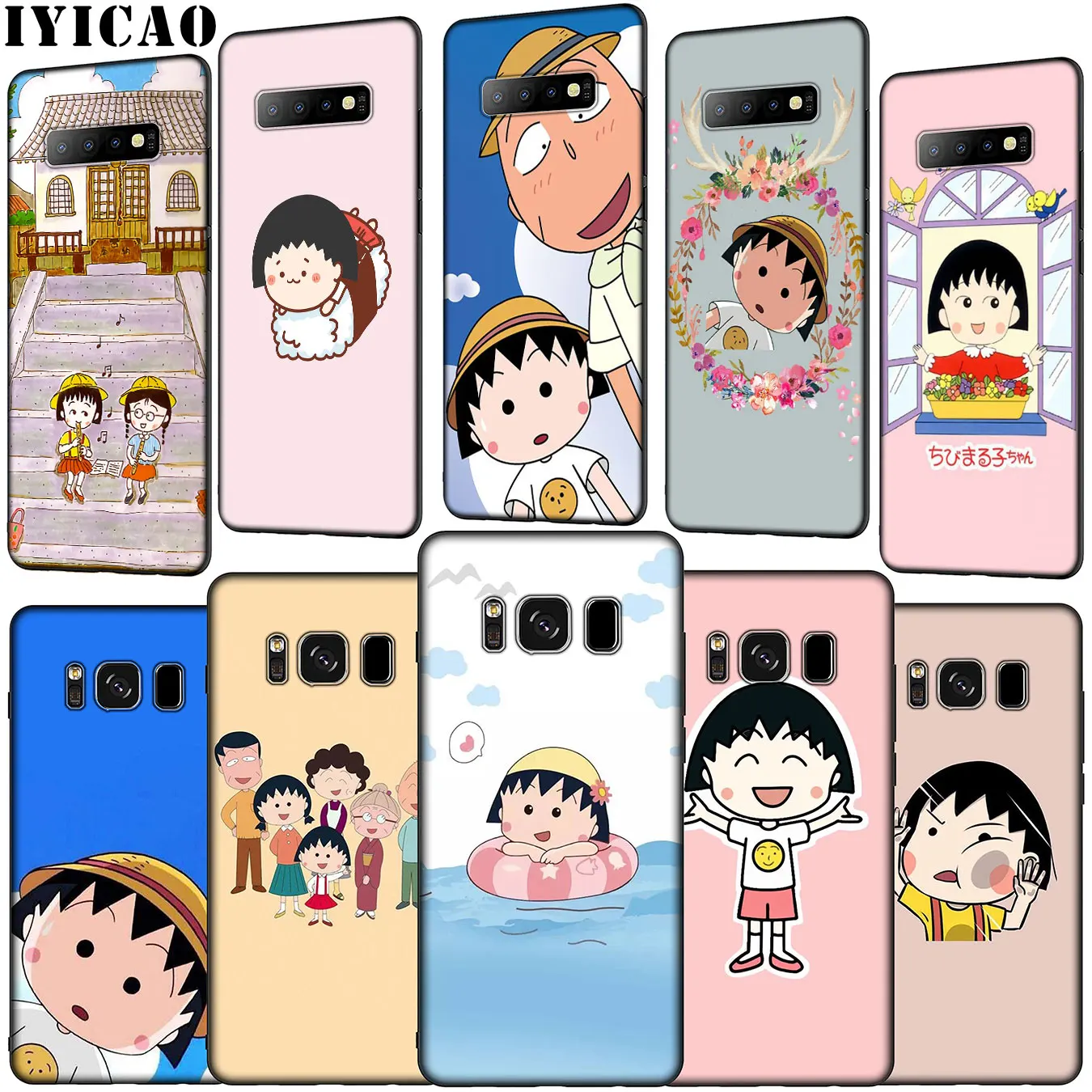 Мультяшный мягкий чехол IYICAO Cherry chibi maruko chan для Samsung Galaxy S20 Ultra S10 Lite S9 S8 Plus S6 S7 Edge S10e |