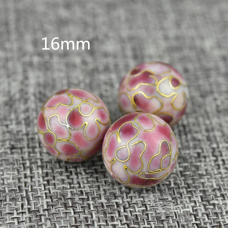 Cloisonne Enamel Polished Filigree 16mm Round Beaded DIY Jewellery Making Charm Pendant Bracelet Earrings Copper Accessories
