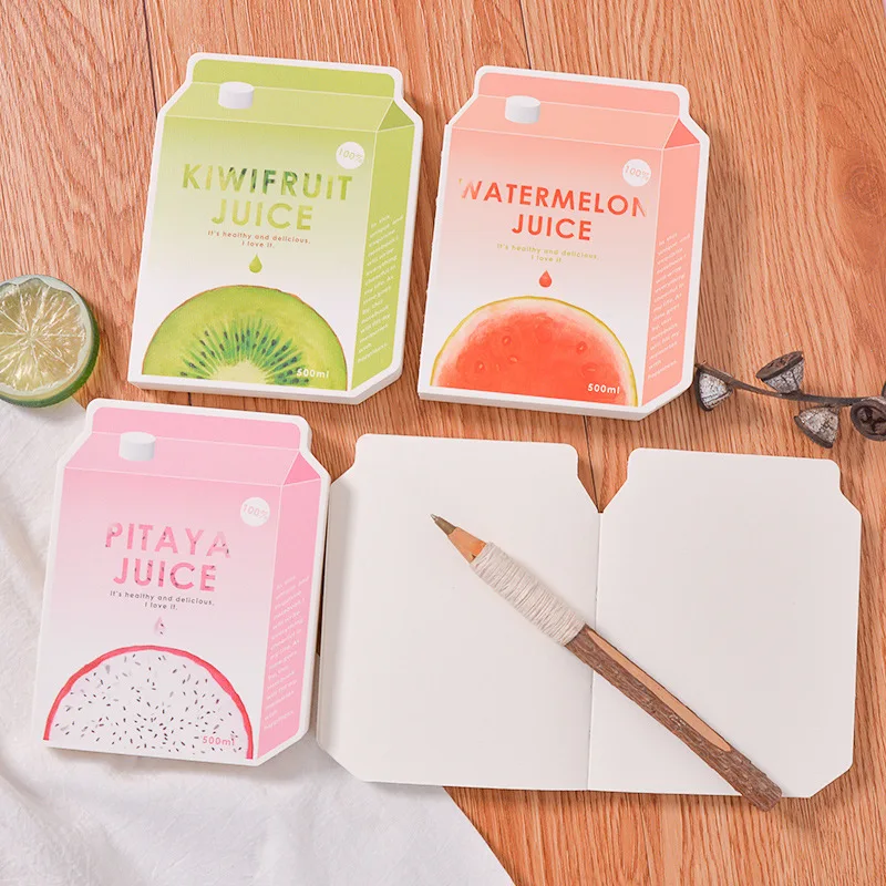 

Cute Creative Juice Notebook Blank Inner Pages Memo Stationery 80sheets Random Color