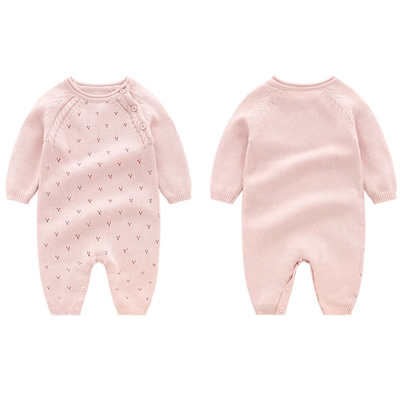 Baby Knitted Rompers Pure Cotton Babies Clothing Newborn Baby Girls Knitting Princess Long Sleeves Autumn Jumpsuit Knitwear baby rompers baby jumpsuit cotton jumpsuit baby clothing