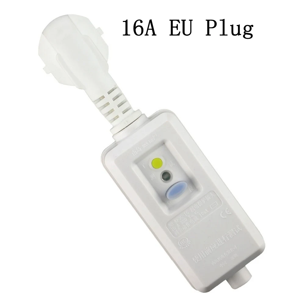 

220V 240V RCD GFCI Leakage Protection Safety Socket 16A Adaptor EU Plug Home Circuit Breaker Cutout Power Trip