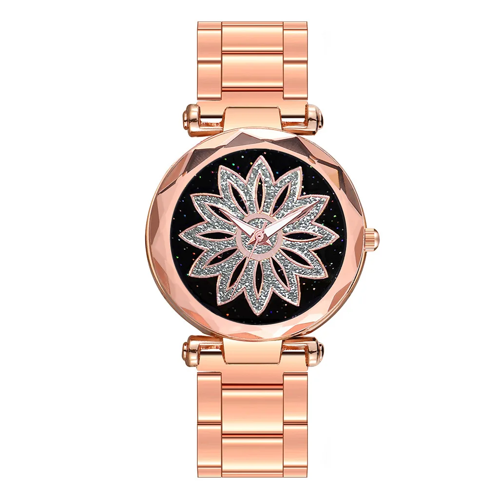 

Vansvar Women's Quartz Magnet Buckle Stainless Steel Sky Luminous Watch Stainless Steel Strap Starry Ladies Watch Quality