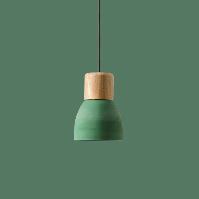 Светодиодный подвесной светильник в скандинавском стиле для ресторана, декоративное освещение, подвесной светильник из цемента и дерева, подвесной светильник для бара, кафе, прохода - Цвет корпуса: Green