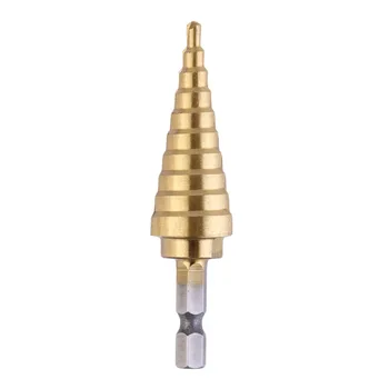 

high quality Hex Titanium Step Cone Drill Bit Hole Cutter 4-22MM HSS 4241 For Sheet Metal