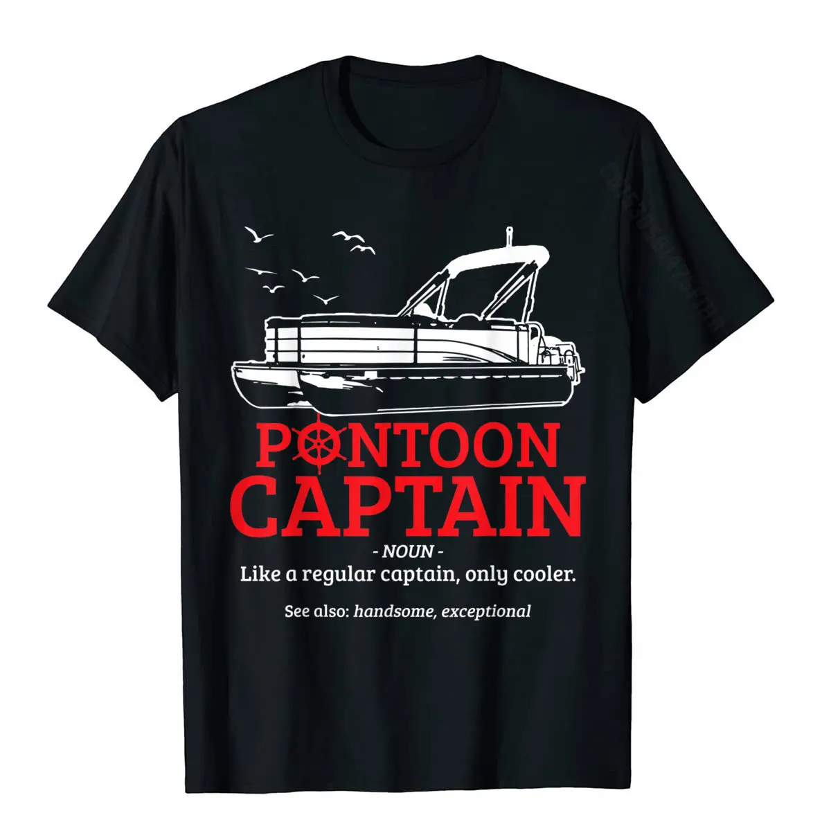 Pontoon Captain Definition Funny Pontoon Boat Boating Gift T Shirt