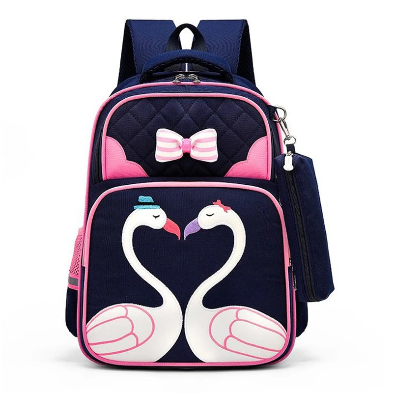 

Cute Cartoon School Bags For Girls Swan Pattern Backpack Children Orthopedic Backpacks Primary Book mochila escolar Grade 3-5