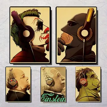 

Kraft paper print of poster lost in the music of Einstein Joker and Posters home decor wall decor artistic painting