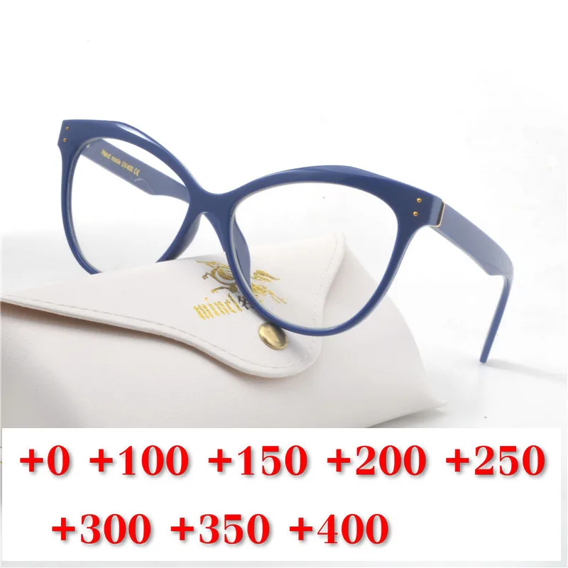 Metal Frame Cat Reading Glasses Women Resin Lenses Anti-fatigue Reader Eyewear 1.0 1.5 2.0 2.5 Blue Light Blocking Glasses NX