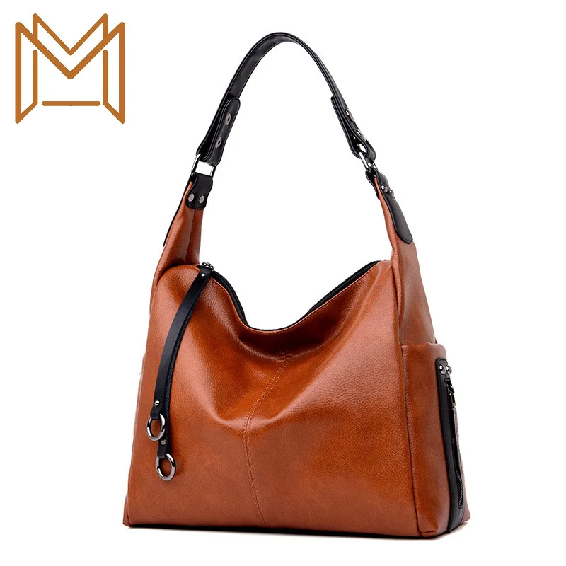 

2019 Single Shoulder Package Leisure Time Commute Bag Mom Soft Leather Oblique Satchel Genuine Leather Woman Package
