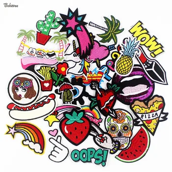 

30pcs a lot Cute Lovely Cloth Patches Iron on Embroidered Badges Appliques DIY for Kids Girls Jacket Bags Sewing Stickers