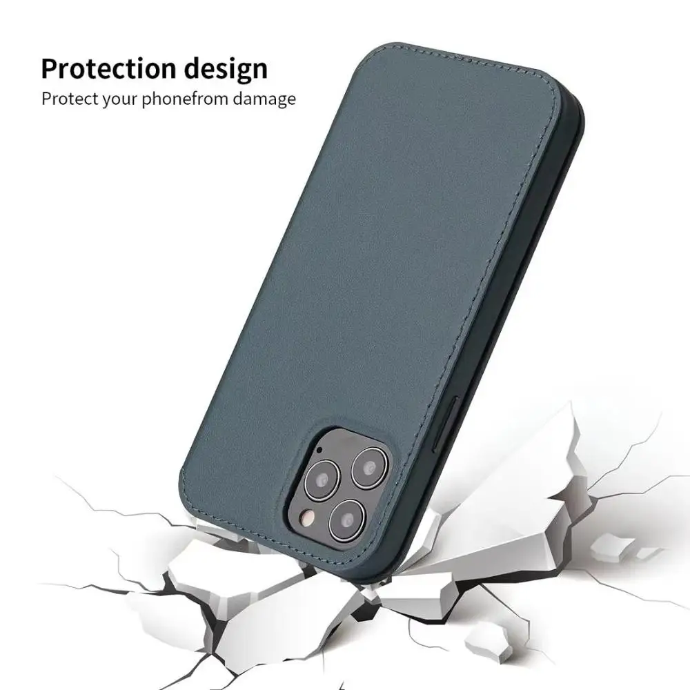 Luxury Flip Leather Case For Apple iPhone 12 Mini Pro Max Case Card Slot Wallet Stand Cover for iPhone 12 With Microfiber Lining