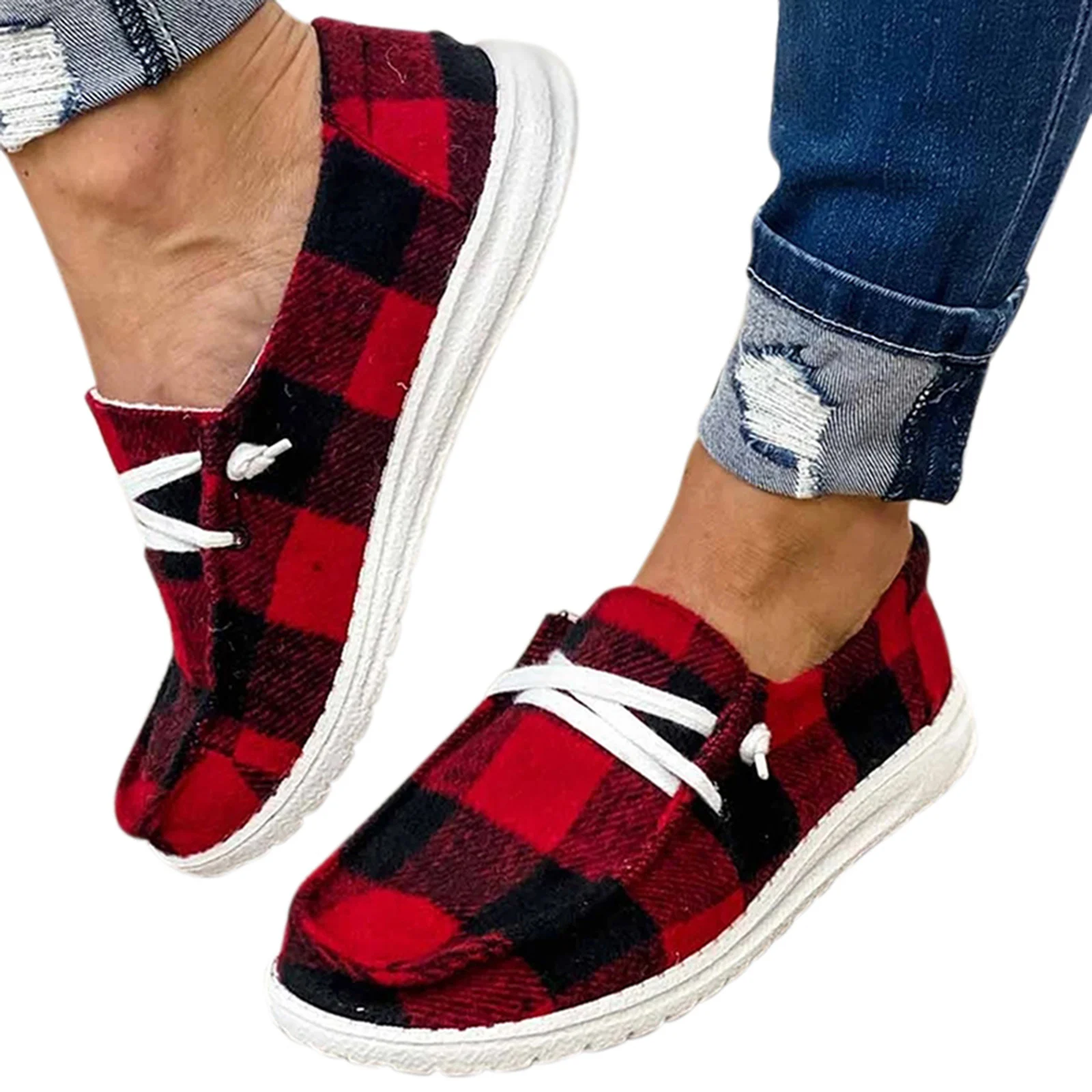 Buffalo On Shoes Flat Sole Lace up Casual Canvas Shoes for Women Christmas PR Sale - AliExpress