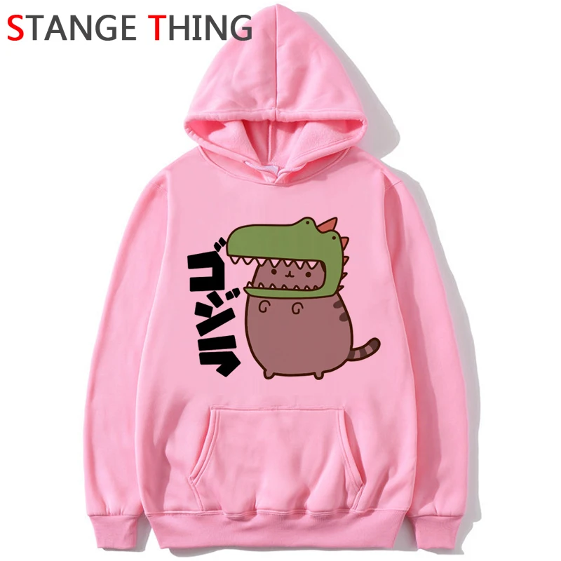 Новинка Pusheen Cat Kawaii Harajuku забавные мультяшные толстовки женские Ullzang милые кошки графическая Толстовка 90s корейский стиль толстовка женская