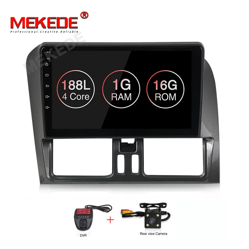 MEKEDE DSP 2Din автомобильный мультимедийный плеер для Volvo XC60 2010 2011 2012 левый руль автомобильный dvd-плеер навигация wifi - Цвет: 16G  add camera DVR