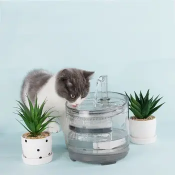 

Pet Dog Cat Drinking Fountain Automatic Drink Water Bowl 1.5L Drinker Dispenser with Faucet Kit