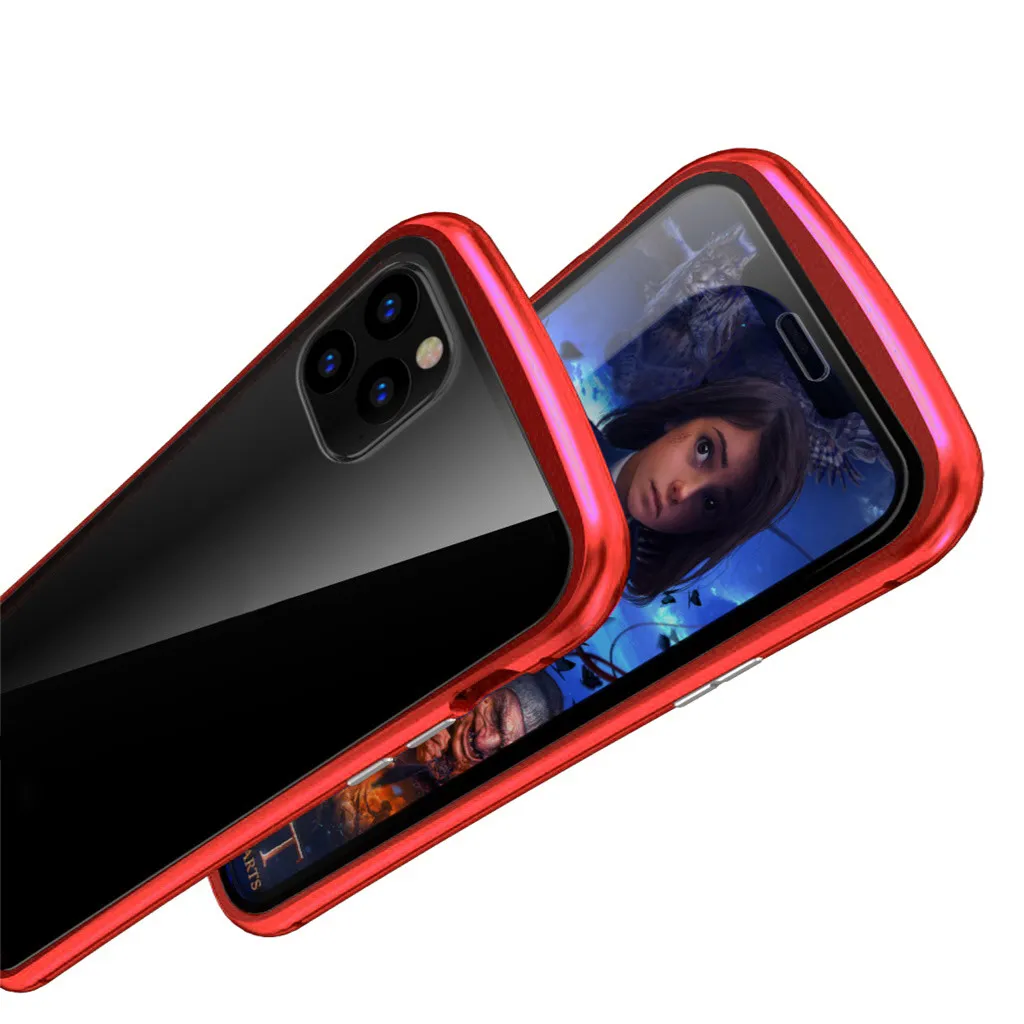 Магнитный адсорбционный чехол для iPhone 11 pro max чехол 11pro стеклянный чехол металлический бампер для iPhone 11 чехол для телефона Fundas 920#2