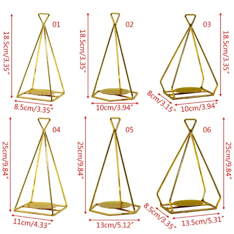 Скандинавском стиле 3D геометрический подсвечник Металлический Подсвечник Свадебная вечеринка украшение стола