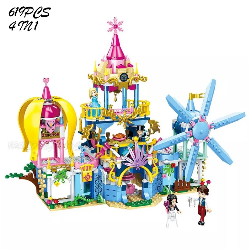 

Disney Frozen Friends Friends Series Snow Queen Anna Magical Ice Castle girls Building Blocks Kit Bricks Toys For Children Gifts