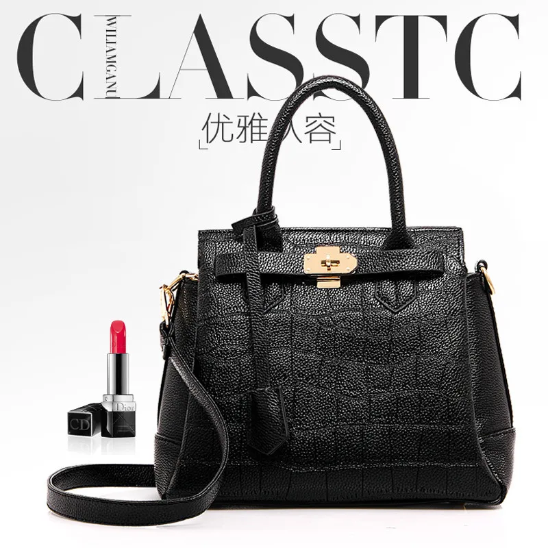 

2019 New Style Single-shoulder Bag for Women Europe And America Fashion PU Handbag Crocodile Pattern Women's Handbag