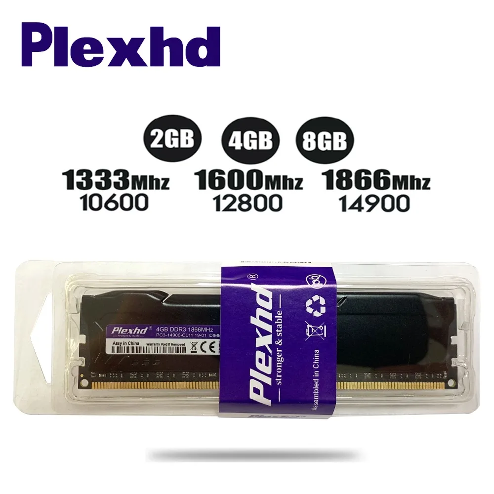 Plexhd Ram DDR3 8 Гб 8G 1333 МГц 1600 МГц 1866 МГц для настольных компьютеров AMD и Intel с теплоотвода 240pin 1,5 В dimm 1333 1600