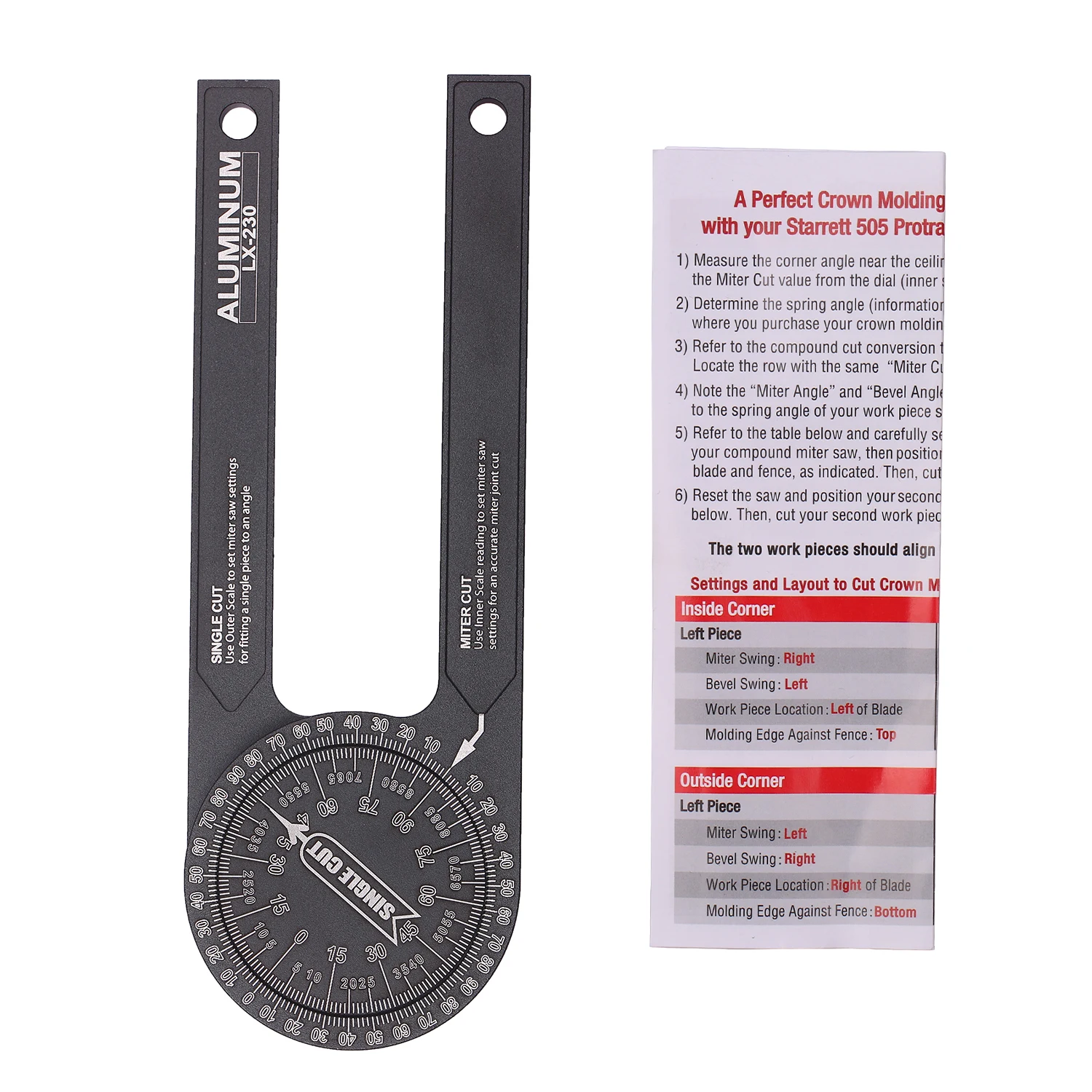 Угловая линейка для торцов столярных работ транспортир угловая измерительный