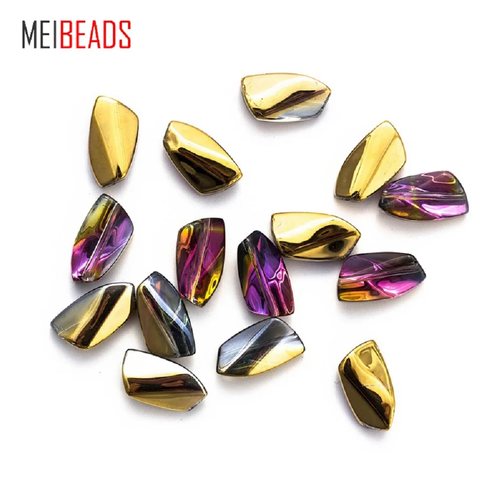 MEIBEADS, 20 шт./лот, 9*16 мм, Разноцветные кристаллы, нерегулярные многогранные бусины для аксессуаров, браслетов, сделай сам, для изготовления ювелирных изделий EY6065