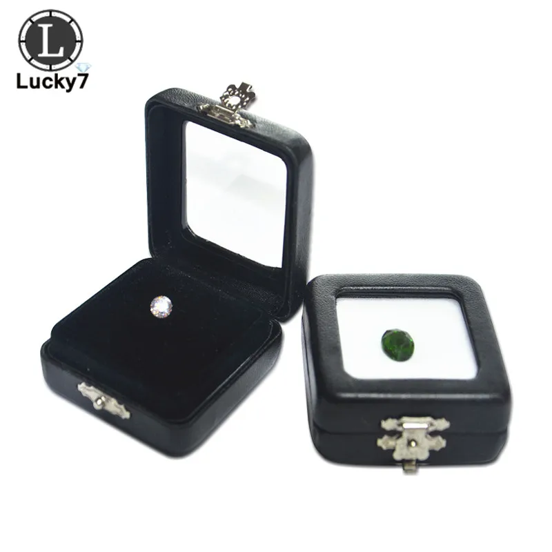 5pcs Black PU Алмазная коробка для хранения драгоценных камней, подставка, держатель, органайзер, чехол для украшений, бусины, чехол для демонстрации - Цвет: 5pcs Black PU