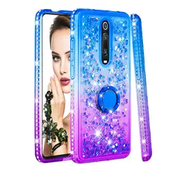 Блестящий чехол для Xiaomi Redmi K20 K20Pro 7A кольцо с держателем градиентная подставка серии Bling сверкающий бриллиант горный хрусталь бампер