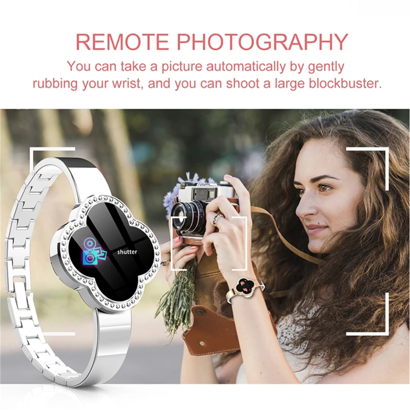 Nennbo Ai06 Women Smart Wristband Four-leaf Clover Dial Tewelry Heart Rate Blood Pressure Smart Bracelet Lady Watch Friend Gift Nennbo Ai06 Women Smart Wristband Four-leaf Clover Dial Tewelry Heart Rate Blood Pressure Smart Bracelet Lady Watch Friend Gift