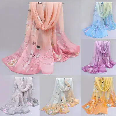

Cute Chiffon Women Scarf Neck Shawl Scarf Soft Scarves Wrap Stole Warm Gift Headscarf
