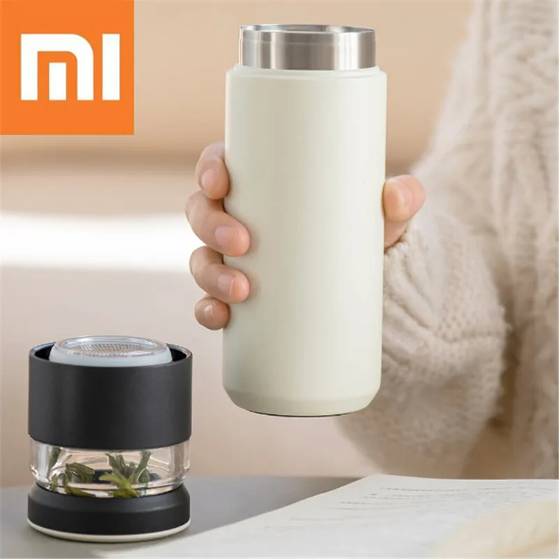 

Original Xiaomi Portable Water Vacuum Cup 520ml Fun Home Outdoor Travel Tea water separation Bottle Warm Grade PP Mug Thermas