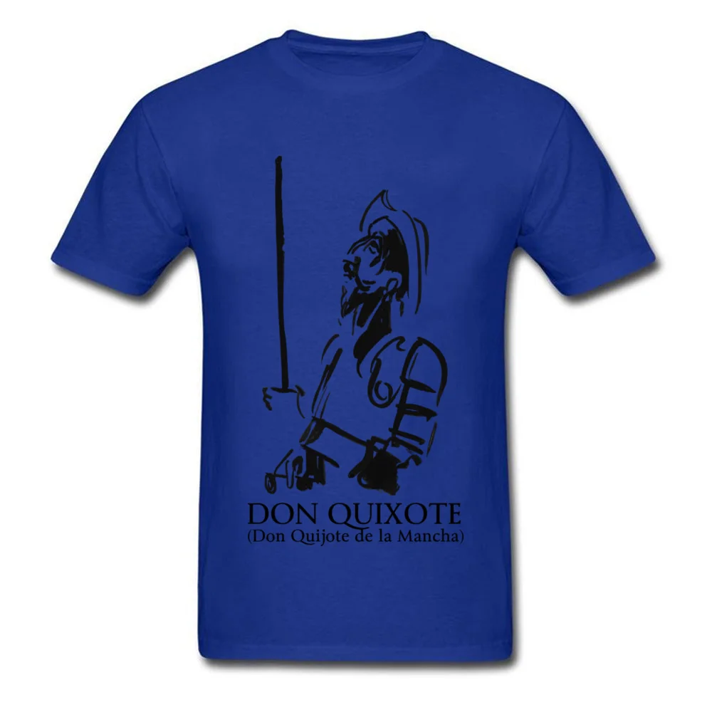 Don Quixote Men T-shirts Fitted Custom Tops Shirts All Cotton O-Neck Short Sleeve Family Tee-Shirt Mother Day Top Quality Don Quixote blue