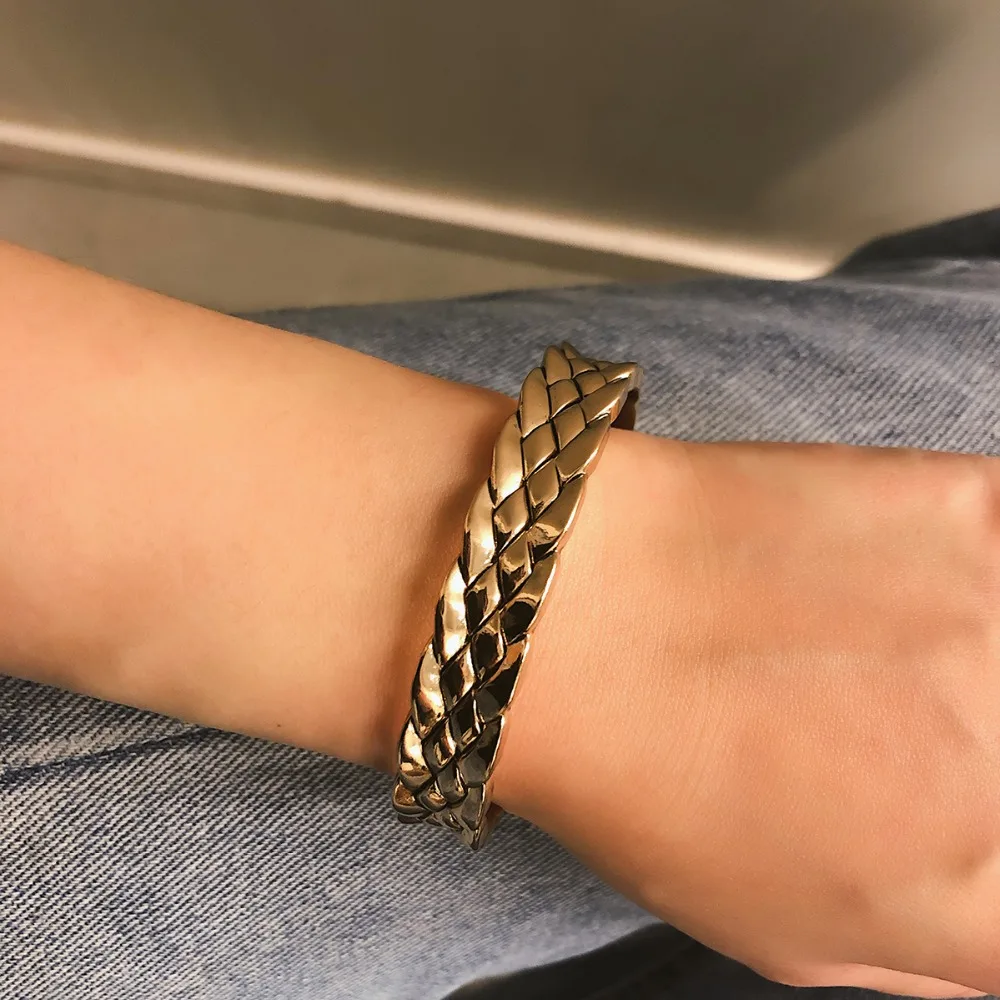 Модные Винтажные Толстые браслеты в виде змеиной цепи, браслеты, ювелирные изделия для влюбленных, браслет из сплава, разомкнутый жесткий браслет