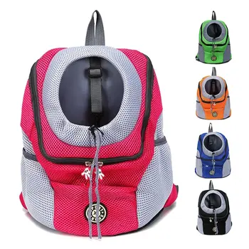 

New Out Double Shoulder Portable Travel Backpack Outdoor Pet Dog Carrier Bag Pet Dog Front Bag Mesh Backpack Head