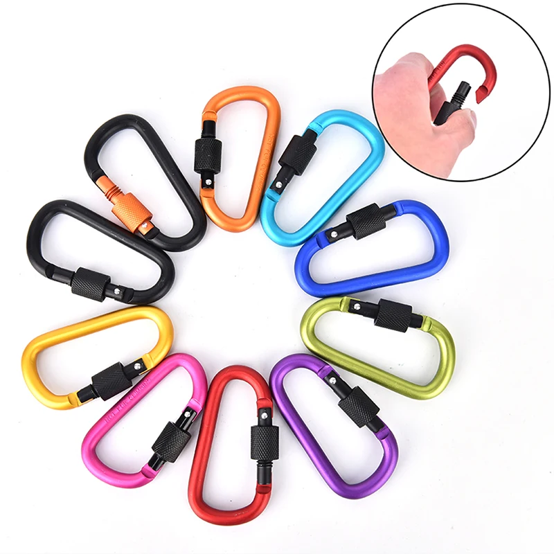 

Outdoor Aluminum Alloy Carabiner D-Ring Key Chain Clip Camping Keyring Hook