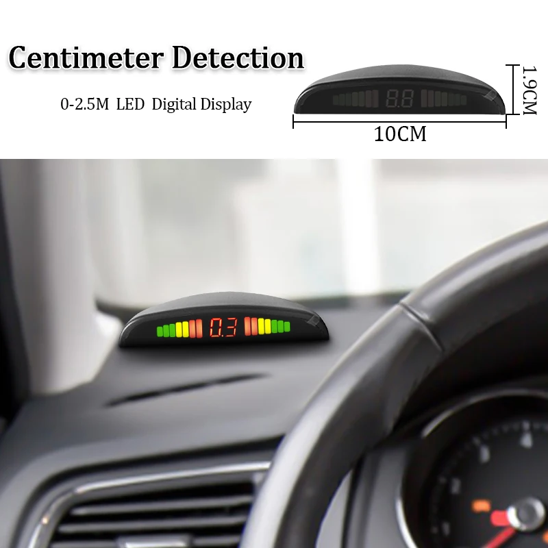 SINOVCLE Car LED Parking Sensor Kit 4 Sensors 22mm Backlight Display Reverse Backup Radar Monitor System 12V 8 Colors parking sensor kit led parking sensor kit parking sensor car led parking sensor