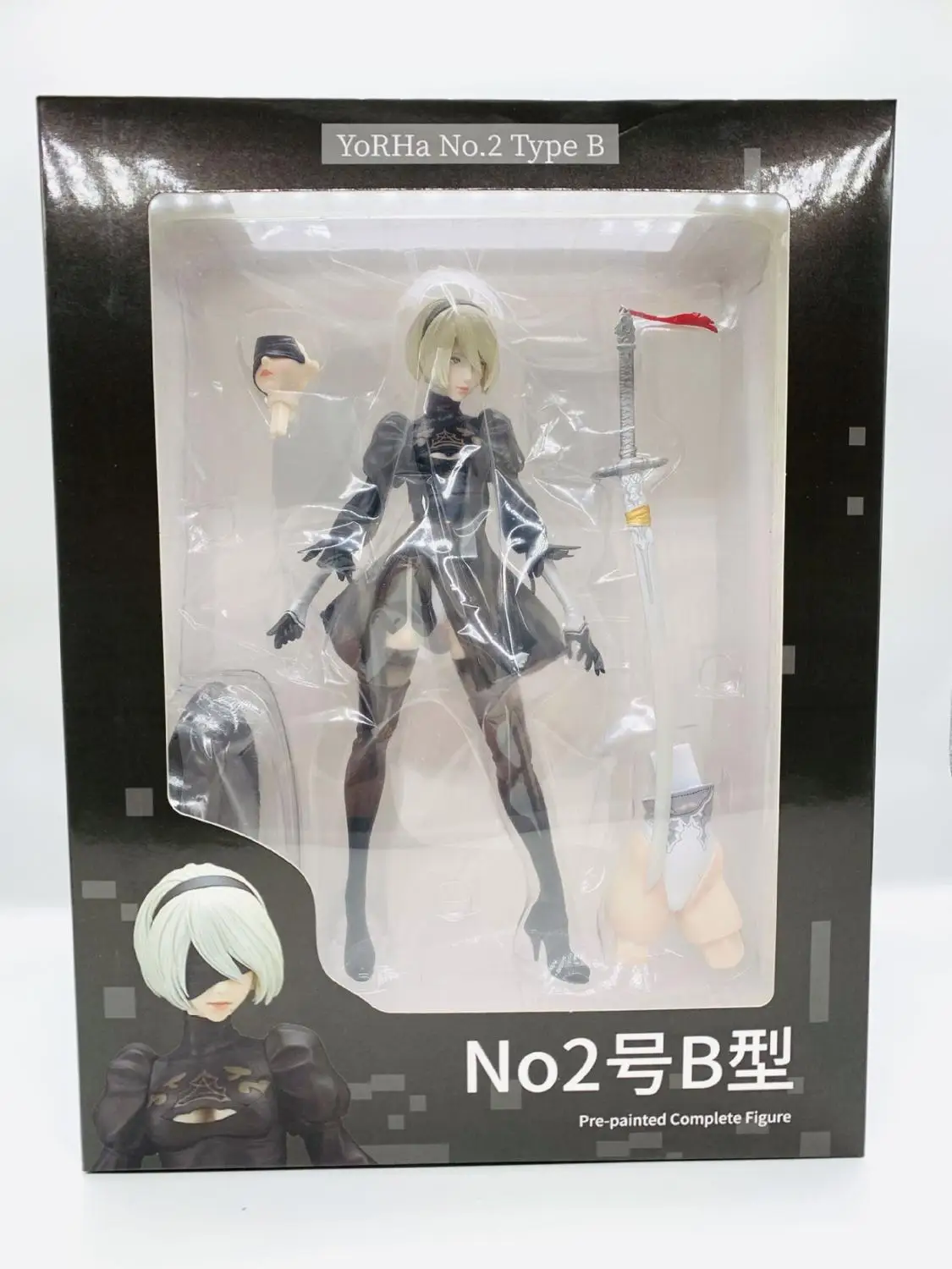 Игра фигура НИР автоматов 2B YoRHa № 2 Тип B игрушечных пластиковых экшн фигурок из аниме Рисунок Модель игрушки сексуальная девушка взрослая коллекция кукла, подарок на Рождество - Цвет: with box