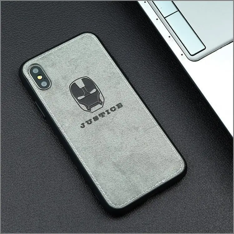 Марвел Мстители ткань чехол для телефона для Iphone 7 8 6 6s Plus X Xs Max Xr паук ткань мягкий чехол DC Вселенная холст силиконовый чехол