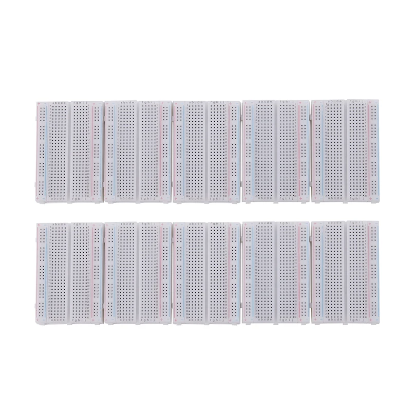 

10Pcs Breadboard 400 Points Solderless Proto Board 400 Comtacts white Protoboard