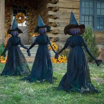 

1pc New Plastic Halloween Witch Decoration Luminous Voice Control People Holding With Home 3 Decoration Party Hand Props Wi F9X0