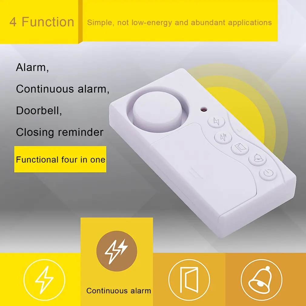 

Simple Door Magnetic Burglar Alarm Doorbell Alarm Four-In-One Function Door Magnetic Small Doorbell Alarm