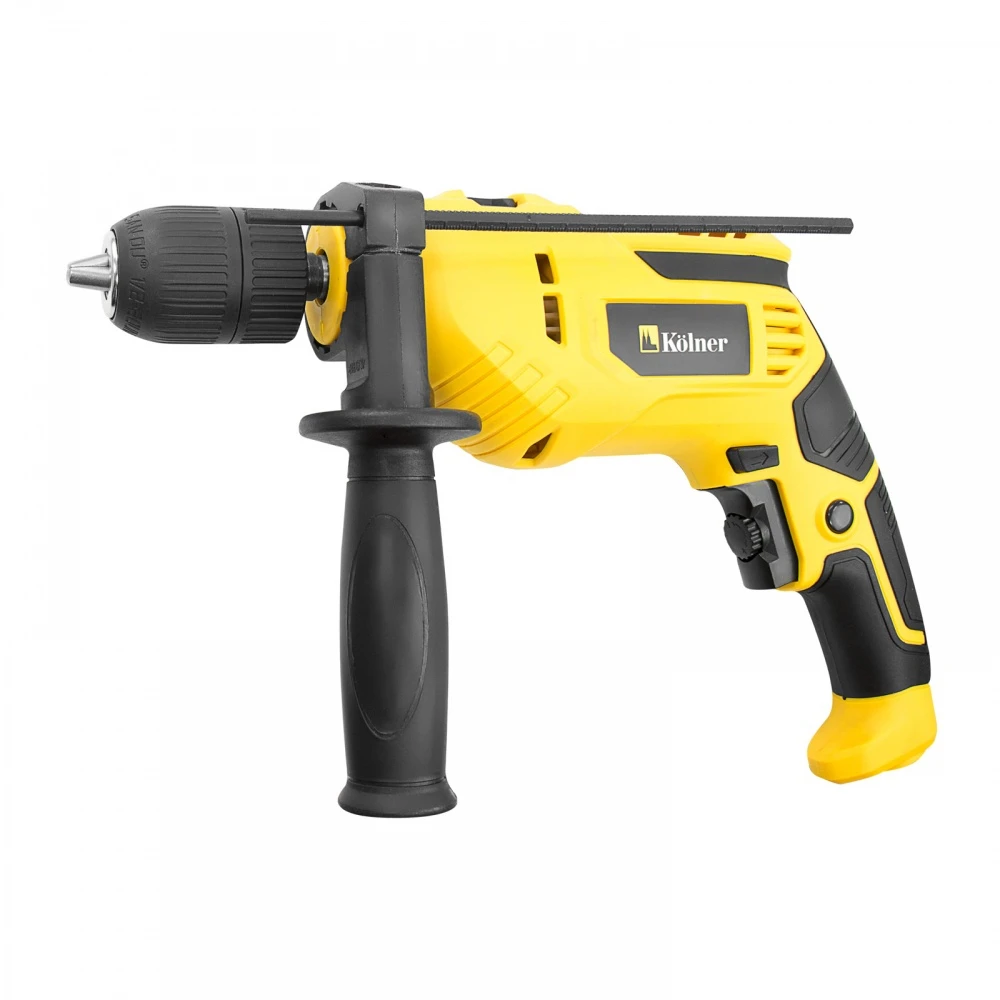 Дрель ударная Kolner KID 700VQ (Мощность 700 Вт, скорость вращения 3000 об/мин, количество ударов 48000 уд/мин, регулировка скорости, реверс, дополнительная рукоятка)