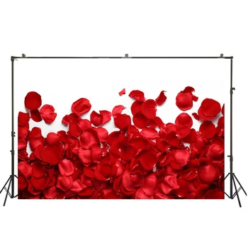 

HuaYi romantic Rose petal decoration background photography art fabric backdrops for wedding party photoshoot backdrops XT-6463