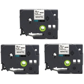 

3Pcs Compatible Label Tape Replace TZ TZe Tape 18mm 0.7 Laminated White TZe-241 TZ-241 for Brother P-Press Label Maker