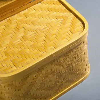 

Small Basket Bamboo Basket Receiving Frame Braided Bamboo Basket Pure Hand-made Bamboo Basket Clean Picnic Tea Picking And Bambo