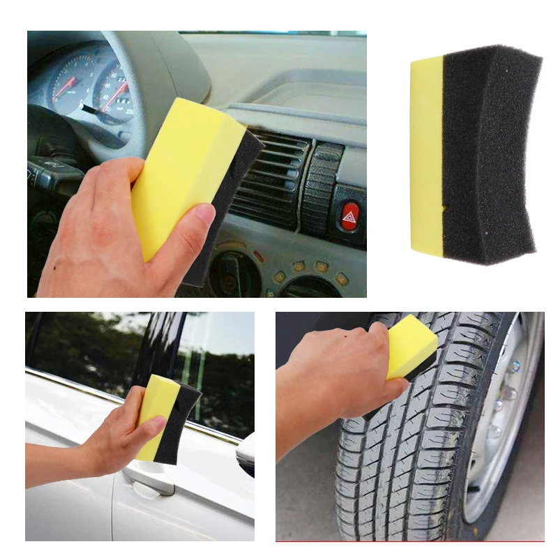 1pc PE Multifunctional Waxing Cleaning Tool Corner Wipe Clear Residual Wax Wax Car Interior Cleaning Car Accessories Spong Brush
