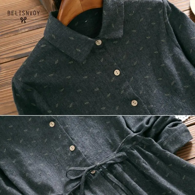 Тонкое зимнее винтажное женское платье с отложным воротником и принтом Elbise Vestidos